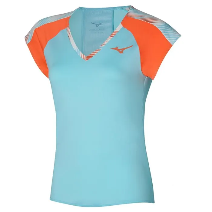 Mizuno Printed Tee Tanager Turquoise Women Tops