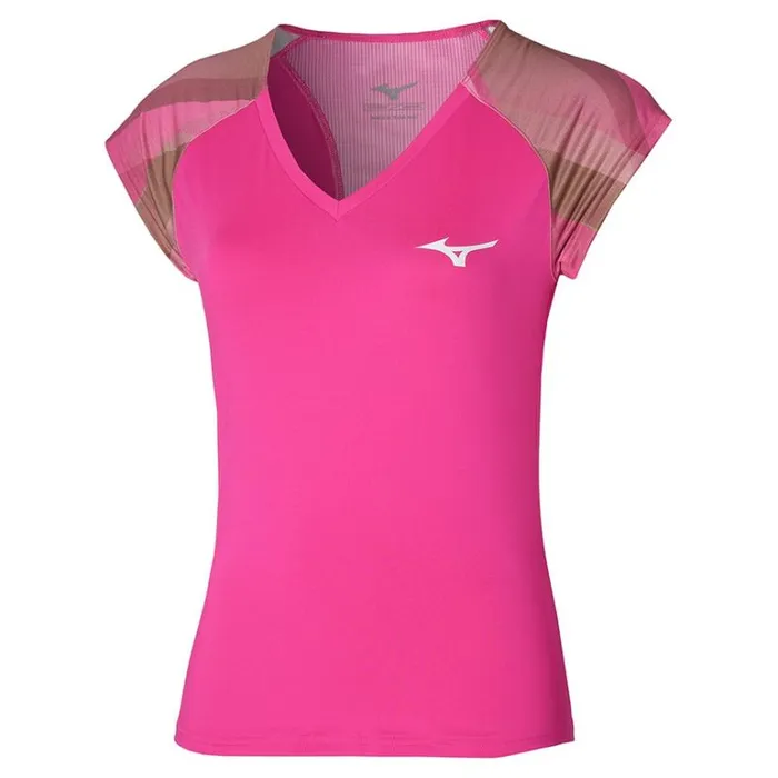 Mizuno Release Printed Tee Pink Glo Women Tops