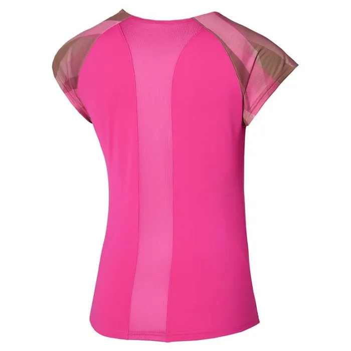 Mizuno Release Printed Tee Pink Glo Women Tops Mizuno Release Printed Tee Pink Glo Women Tops