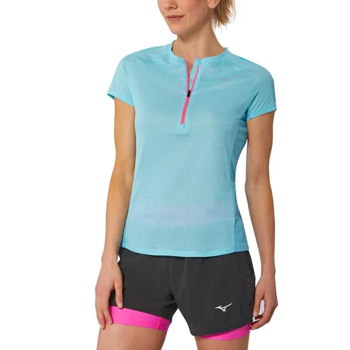 Mizuno Trail DryAeroFlow HZ Tee Antigua Sand Women Tops Mizuno Trail DryAeroFlow HZ Tee Antigua Sand Women Tops