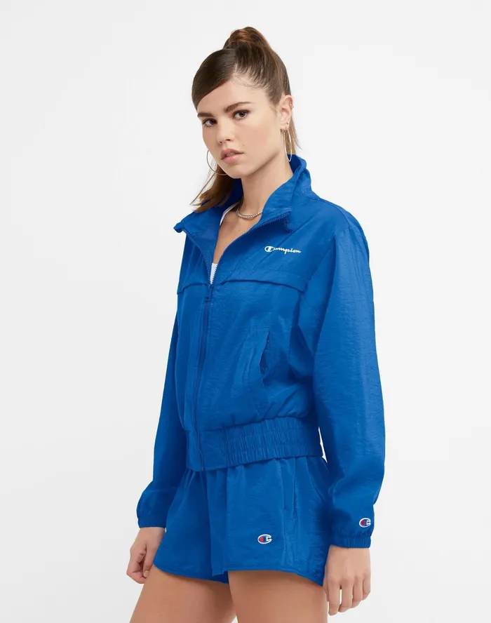 Mock Neck ZipUp Wind Breaker Jacket C Logo Odyssey Women Champion Jackets
