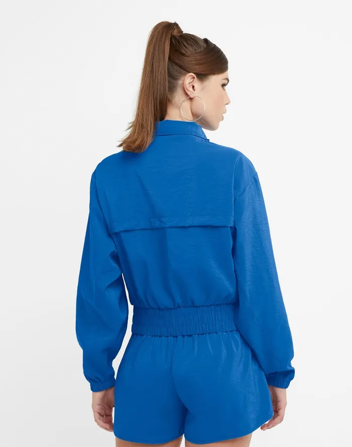 Mock Neck ZipUp Wind Breaker Jacket C Logo Odyssey Women Champion Jackets