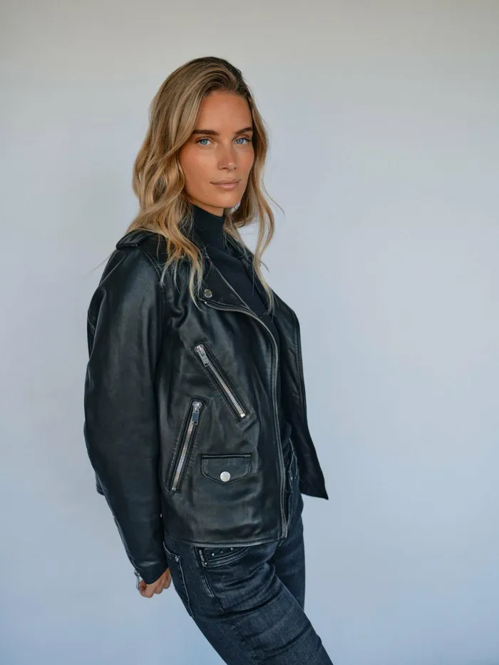 MOS MOSH Jackets and Coats Women MMMitchel Mol Leather Jacket Black MOS MOSH Jackets and Coats Women MMMitchel Mol Leather Jacket Black