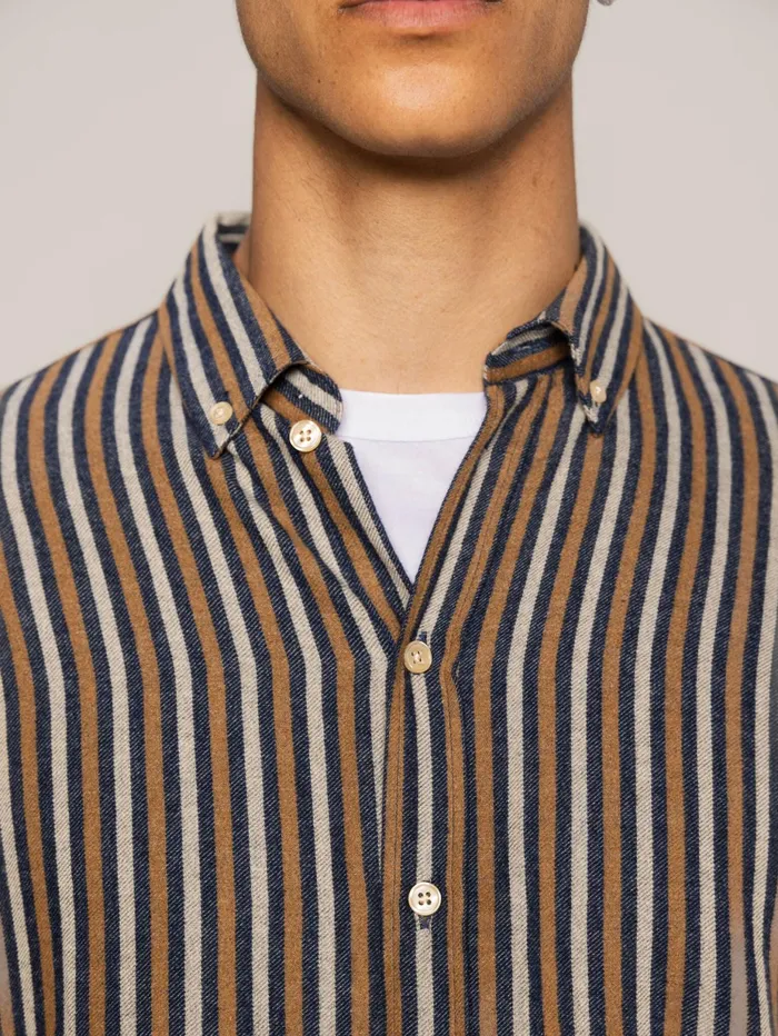 MOS MOSH Shirts Men MMGTheo Stripe Shirt Navy Stripe MOS MOSH Shirts Men MMGTheo Stripe Shirt Navy Stripe