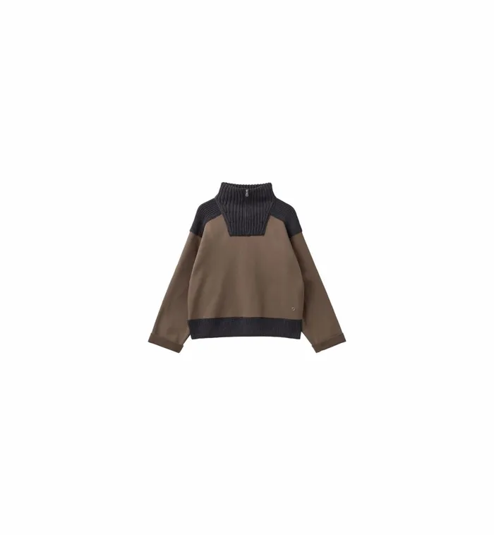 MOS MOSH Sweats Women MMHCare Knit Sweatshirt 8211 HEYANNO Major Brown MOS MOSH Sweats Women MMHCare Knit Sweatshirt 8211 HEYANNO Major Brown