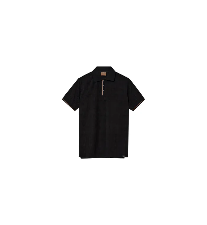 MOS MOSH Tees Men MMGRoma SS Split Polo Black MOS MOSH Tees Men MMGRoma SS Split Polo Black