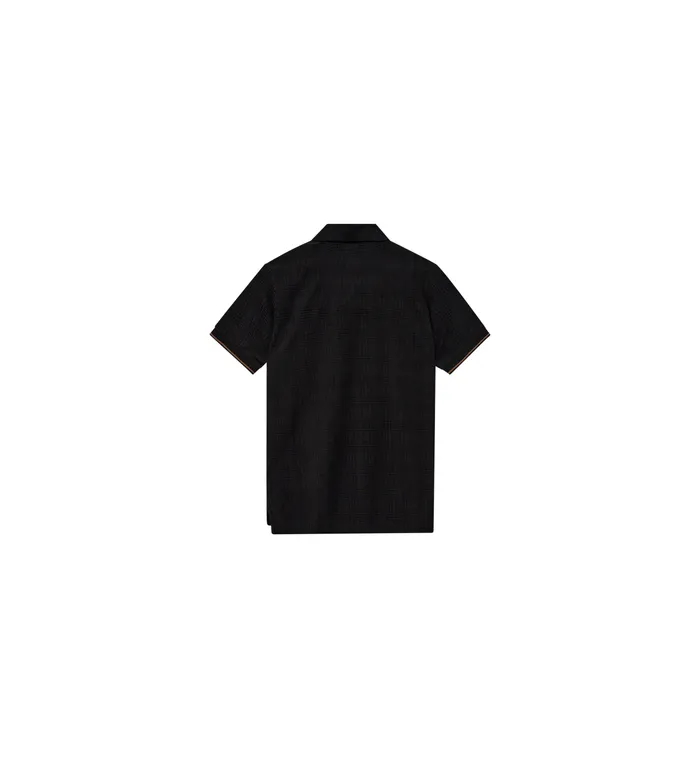 MOS MOSH Tees Men MMGRoma SS Split Polo Black MOS MOSH Tees Men MMGRoma SS Split Polo Black