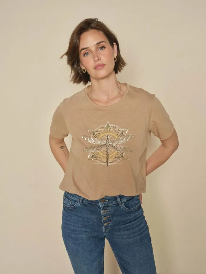 MOS MOSH Tees Women MMGull OSS Deco Tee Tannin