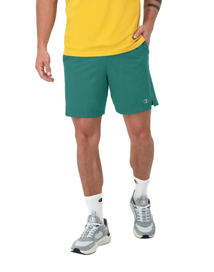 Mvp Athletic Shorts Moisture Wicking C Logo 7034 Mountain Lake Green Men Champion Shorts