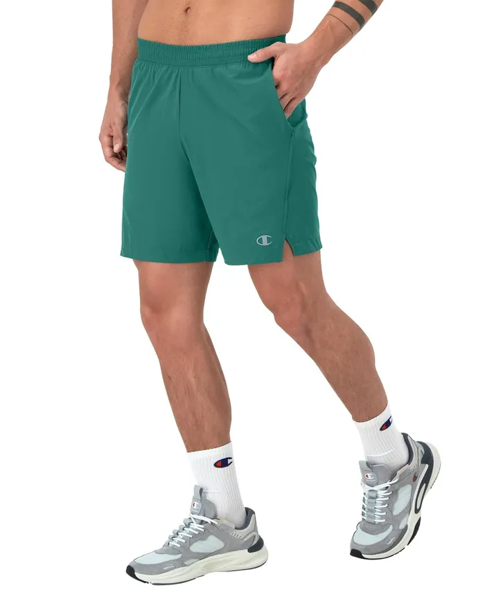 Mvp Athletic Shorts Moisture Wicking C Logo 7034 Mountain Lake Green Men Champion Shorts