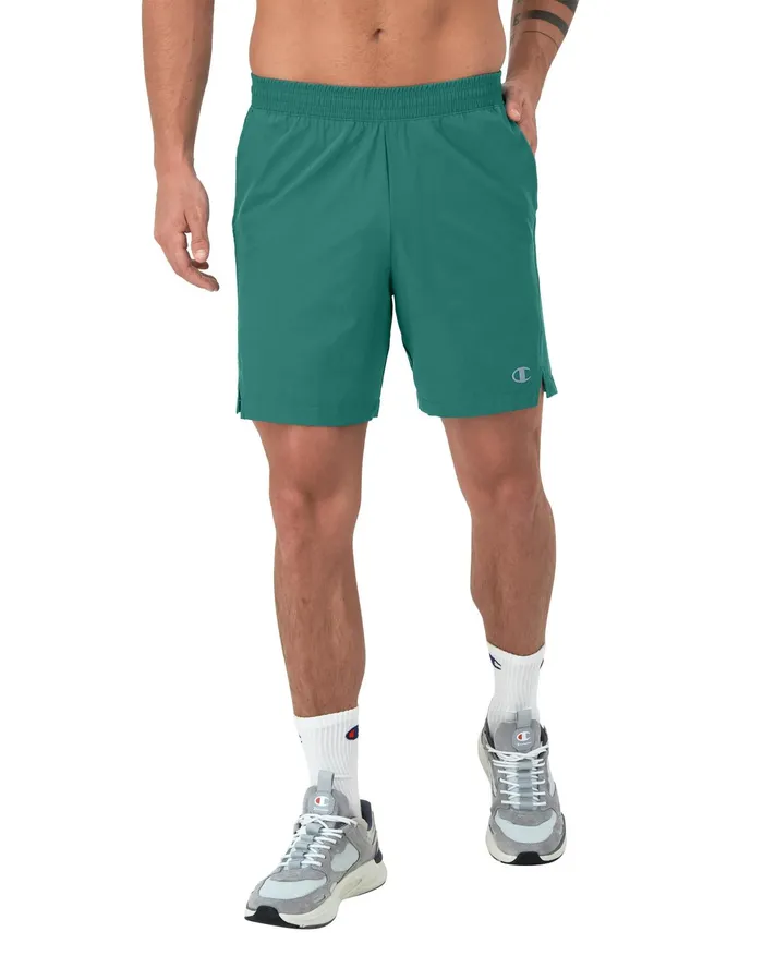 Mvp Athletic Shorts Moisture Wicking C Logo 7034 Mountain Lake Green Men Champion Shorts