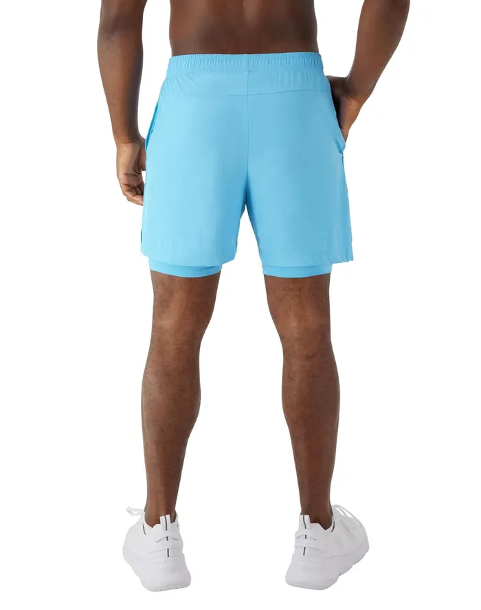 Mvp Shorts With Total Support Pouch Moisture Wicking C Logo 7034 Raindrop Blue Men Champion Shorts