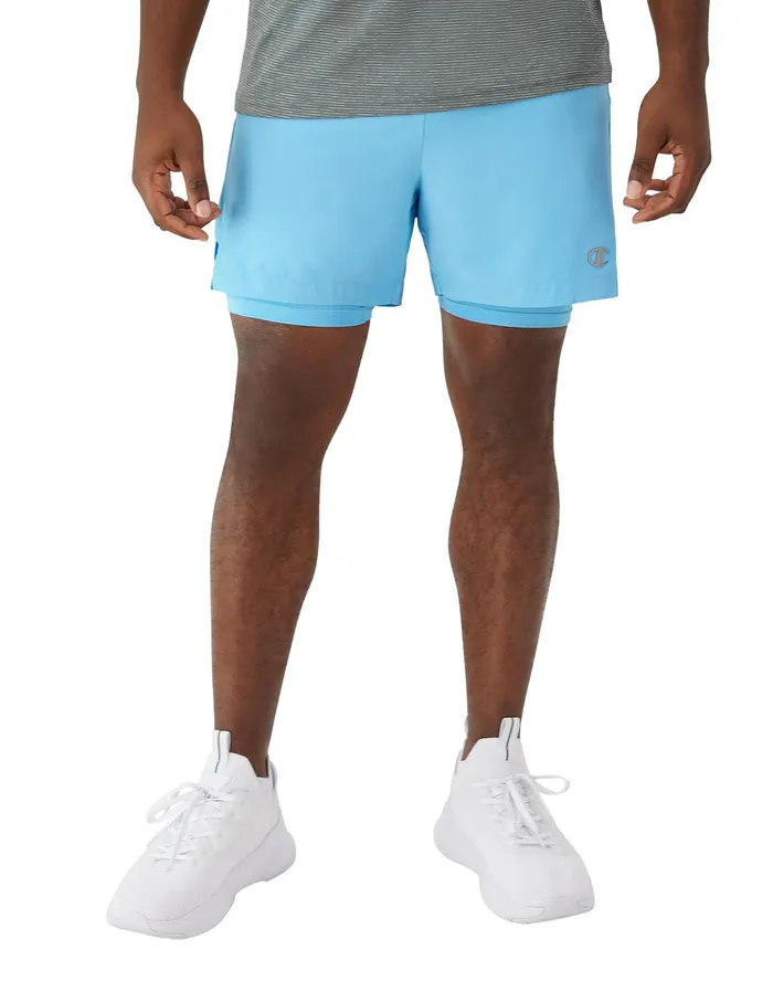 Mvp Shorts With Total Support Pouch Moisture Wicking C Logo 7034 Raindrop Blue Men Champion Shorts