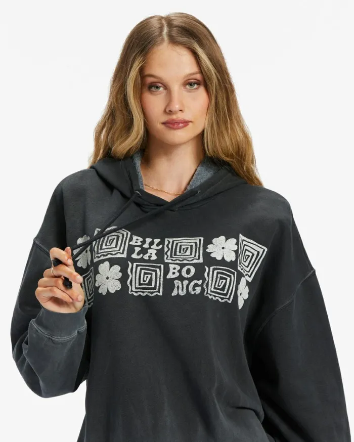 Mystic Surf Sweatshirt VNeck Sweatshirt Black Pebble Women Billabong Sweatshirts and Fleece