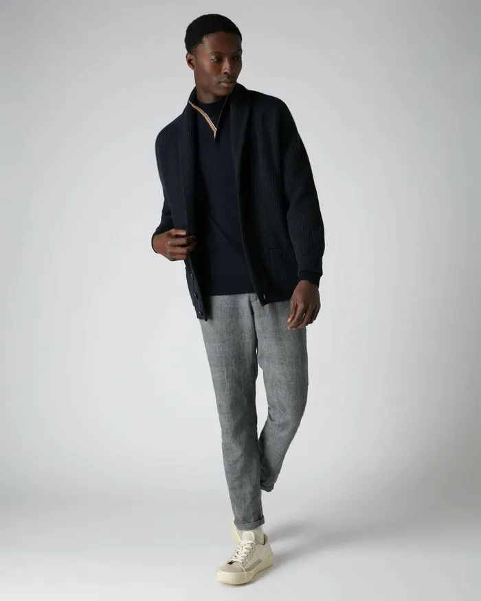 NPeal Cardigans Men Kensington Cashmere Cardigan Navy Blue