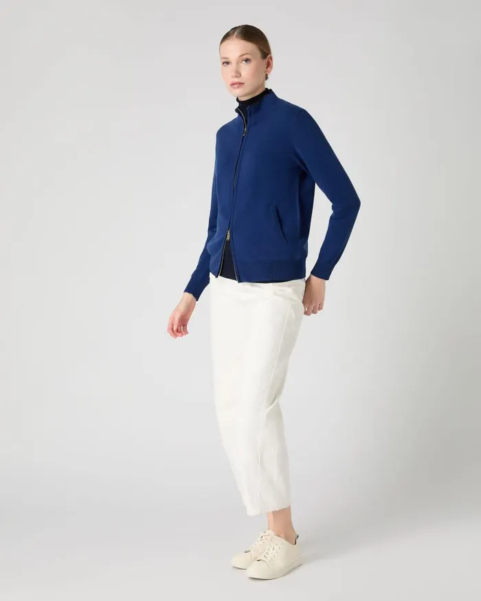NPeal Cardigans Women Alisa Full Zip Cashmere Cardigan French Blue