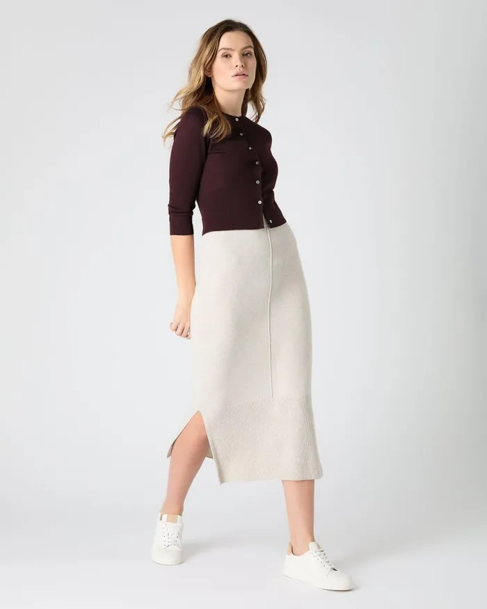 NPeal Cardigans Women Darcie Superfine Cashmere Cropped Cardigan Clove Brown