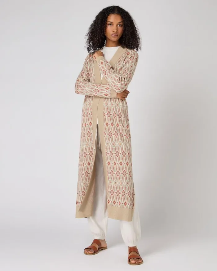 NPeal Cardigans Women Jacquard Knit Silk Cashmere Cardigan Multi