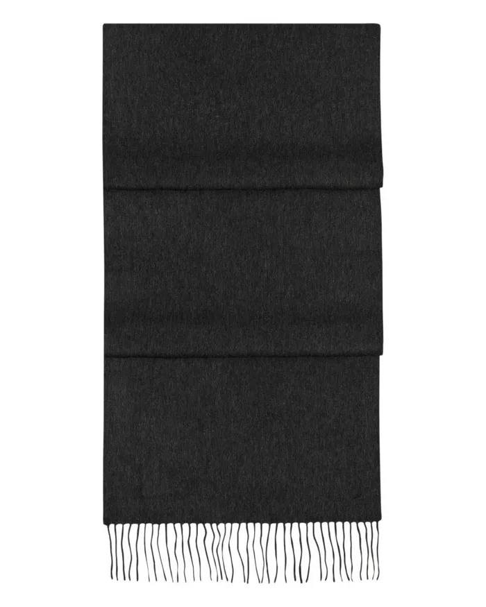 NPeal Cashmere Scarves WomenMen Unisex Large Woven Cashmere Scarf Dark Charcoal Grey