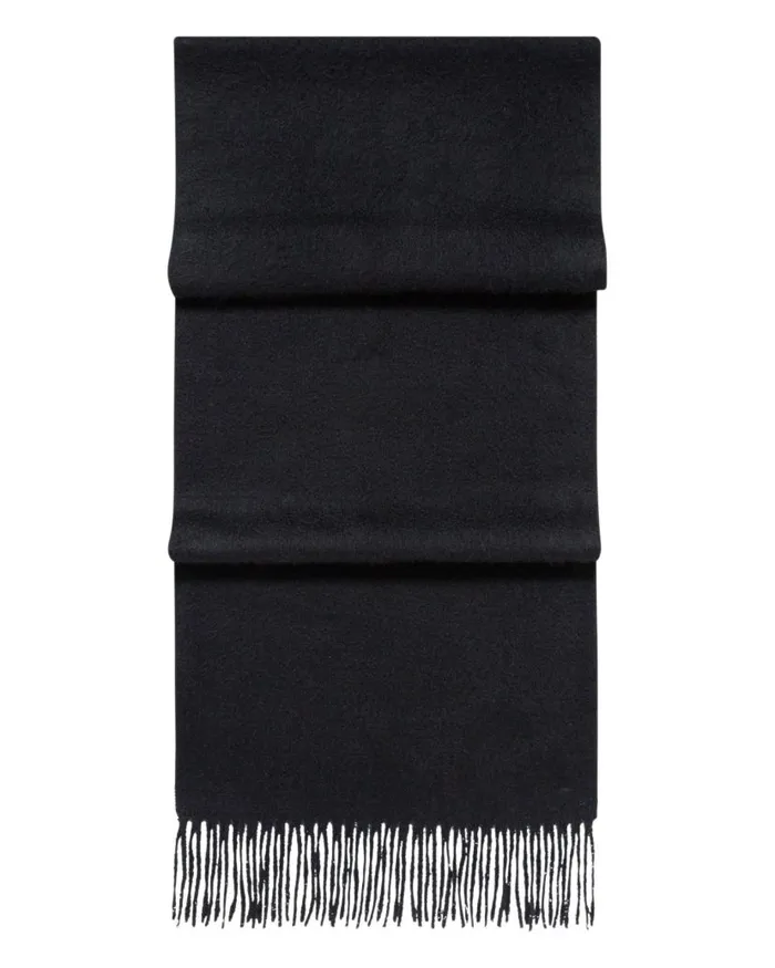 NPeal Cashmere Scarves WomenMen Unisex Woven Cashmere Scarf Black