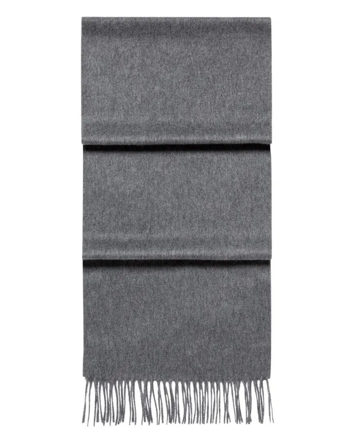 NPeal Cashmere Scarves WomenMen Unisex Woven Cashmere Scarf Elephant Grey
