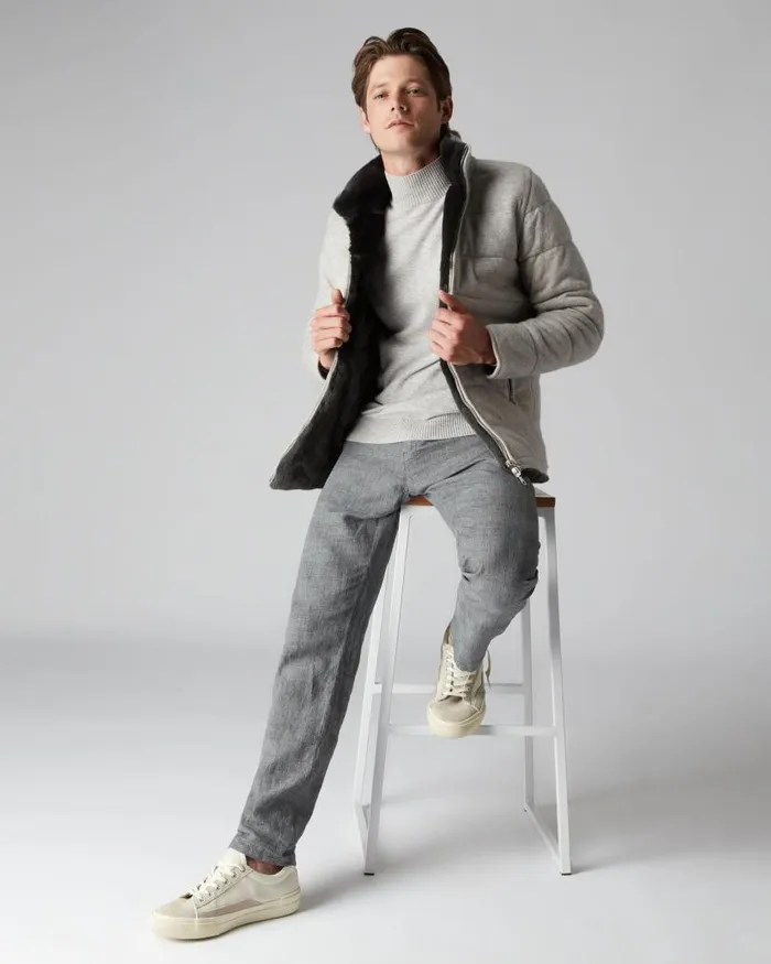 NPeal Coats and Jackets Men Whistler Fur Quilted Jacket Fumo Grey