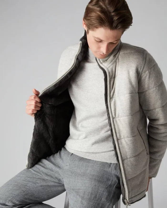 NPeal Coats and Jackets Men Whistler Fur Quilted Jacket Fumo Grey