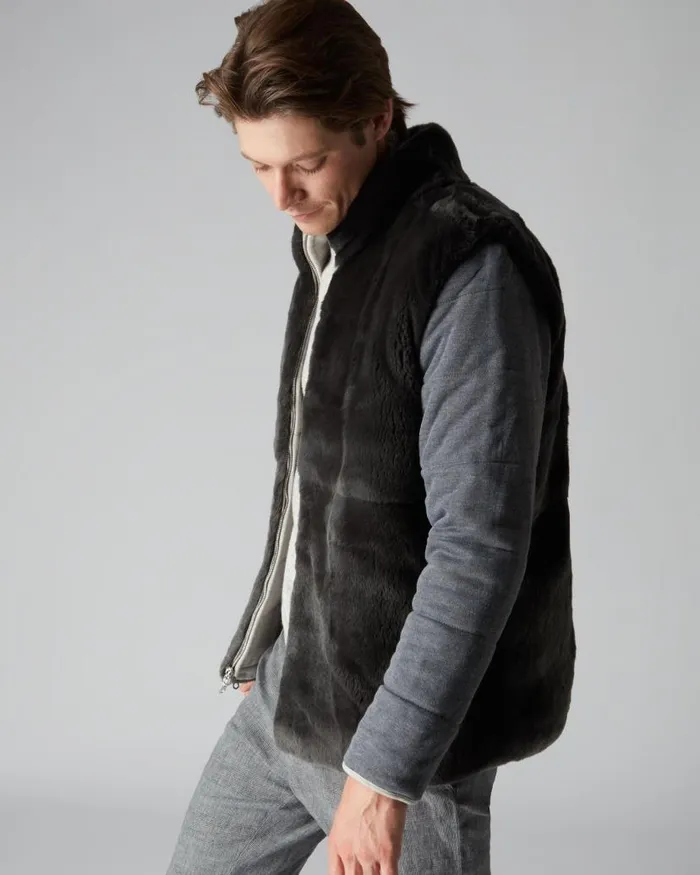NPeal Coats and Jackets Men Whistler Fur Quilted Jacket Fumo Grey