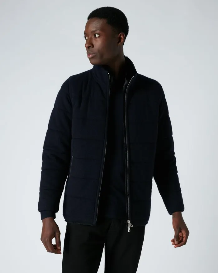 NPeal Coats and Jackets Men Whistler Fur Quilted Jacket Navy Blue