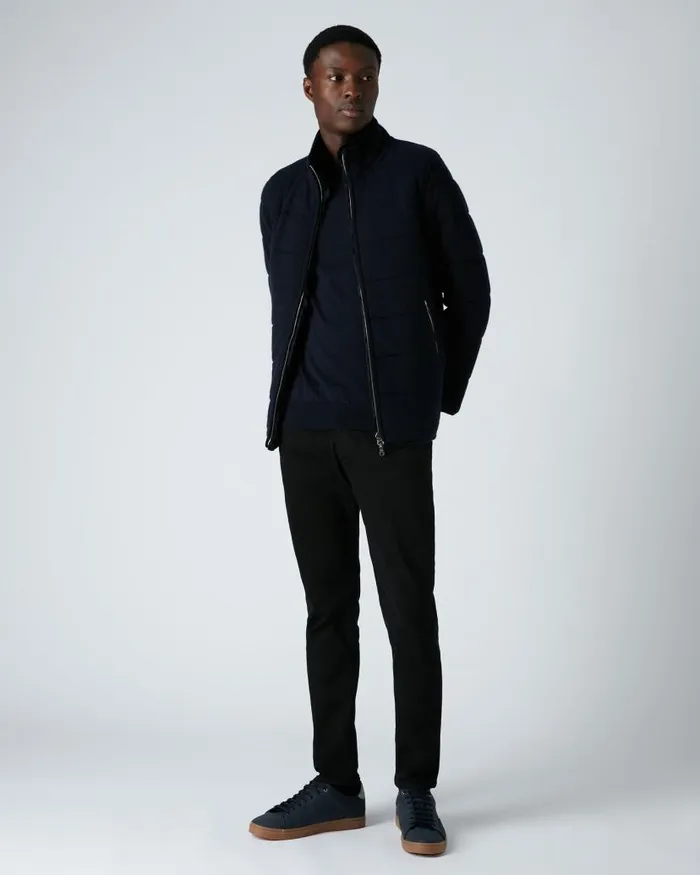 NPeal Coats and Jackets Men Whistler Fur Quilted Jacket Navy Blue