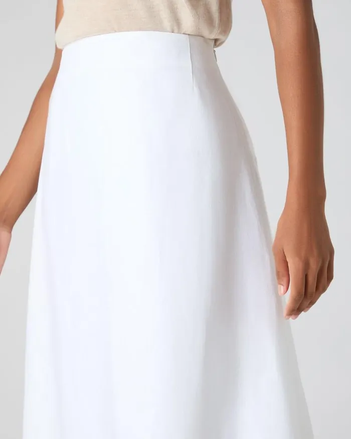 NPeal Dresses and Skirts Women Sofia Ruffle Linen Skirt White