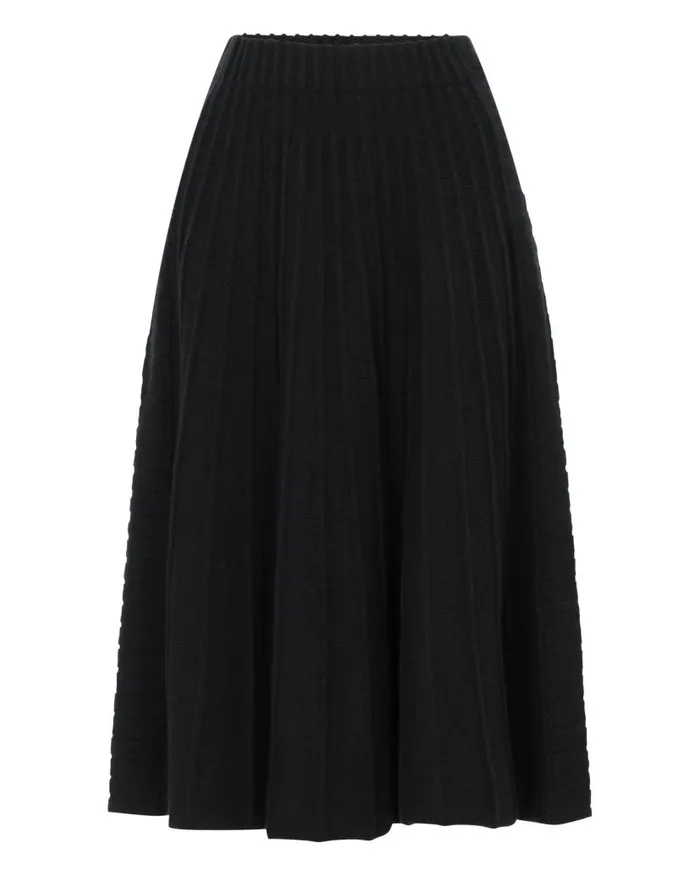 NPeal Dresses and Skirts Women Wide Rib Skirt Navy Blue