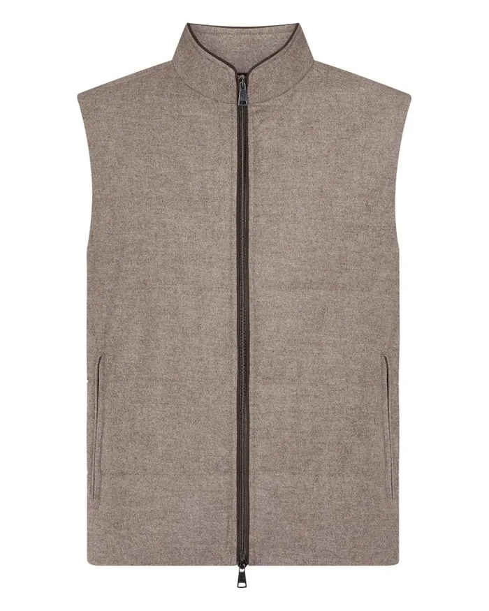 NPeal Gilets and Waistcoats Men Belgravia Wool Blend Gilet Brown