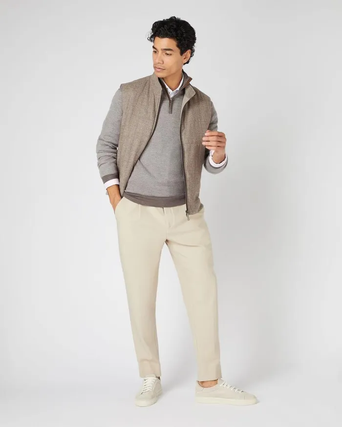 NPeal Gilets and Waistcoats Men Belgravia Wool Blend Gilet Brown