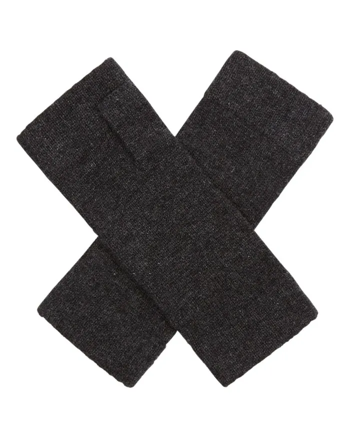 NPeal Gloves WomenMen Unisex Fingerless Cashmere Gloves Dark Charcoal Grey