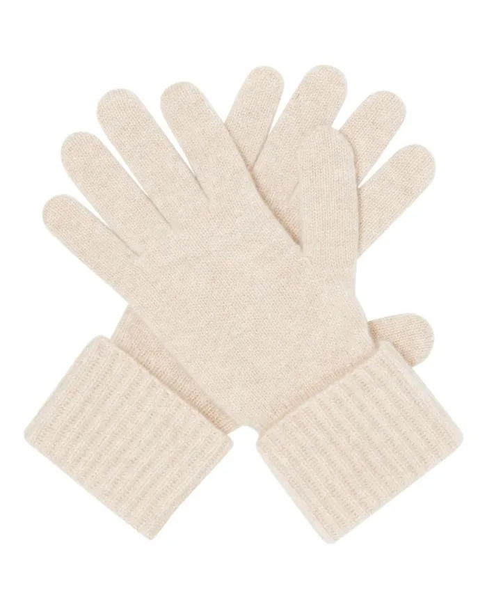 NPeal Gloves Women Ribbed Cashmere Gloves Heather Beige Brown