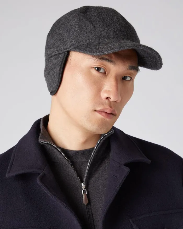 NPeal Hats WomenMen Unisex Cashmere Cap Dark Grey
