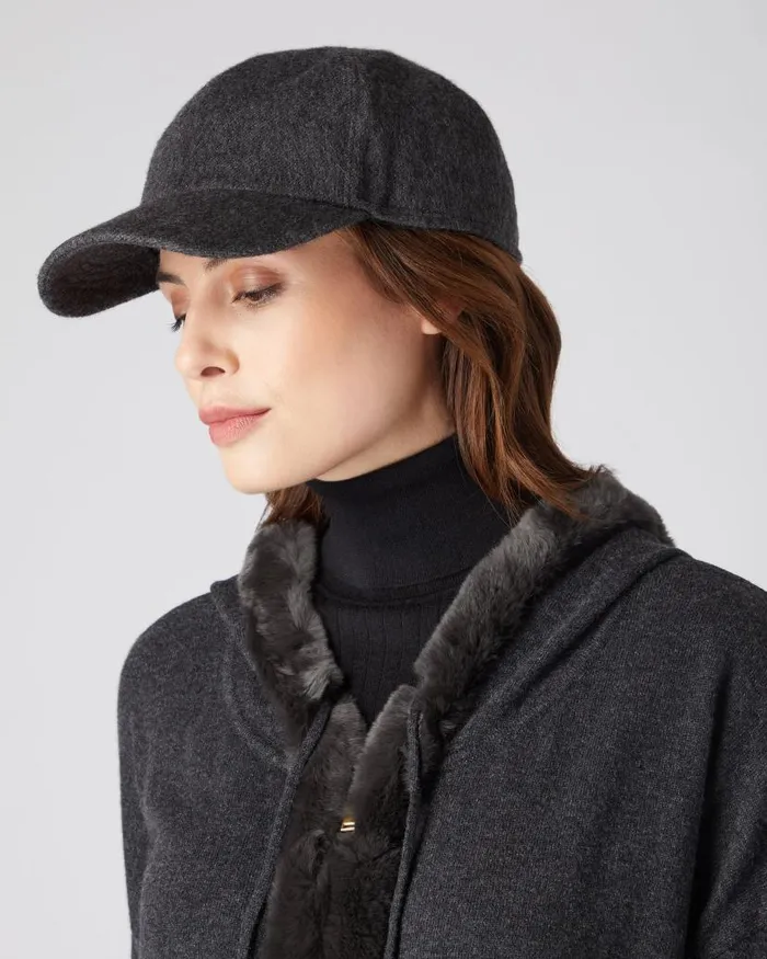 NPeal Hats WomenMen Unisex Cashmere Cap Dark Grey