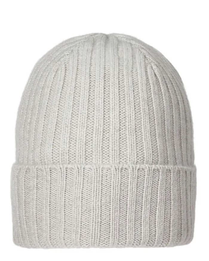 NPeal Hats WomenMen Unisex Chunky Ribbed Cashmere Hat Pebble Grey