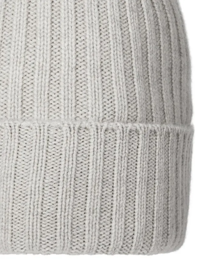 NPeal Hats WomenMen Unisex Chunky Ribbed Cashmere Hat Pebble Grey