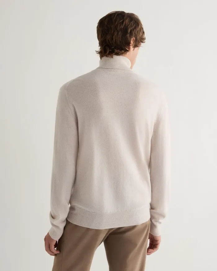 NPeal Jumpers Men Trafalgar Roll Neck Cashmere Jumper Frost White