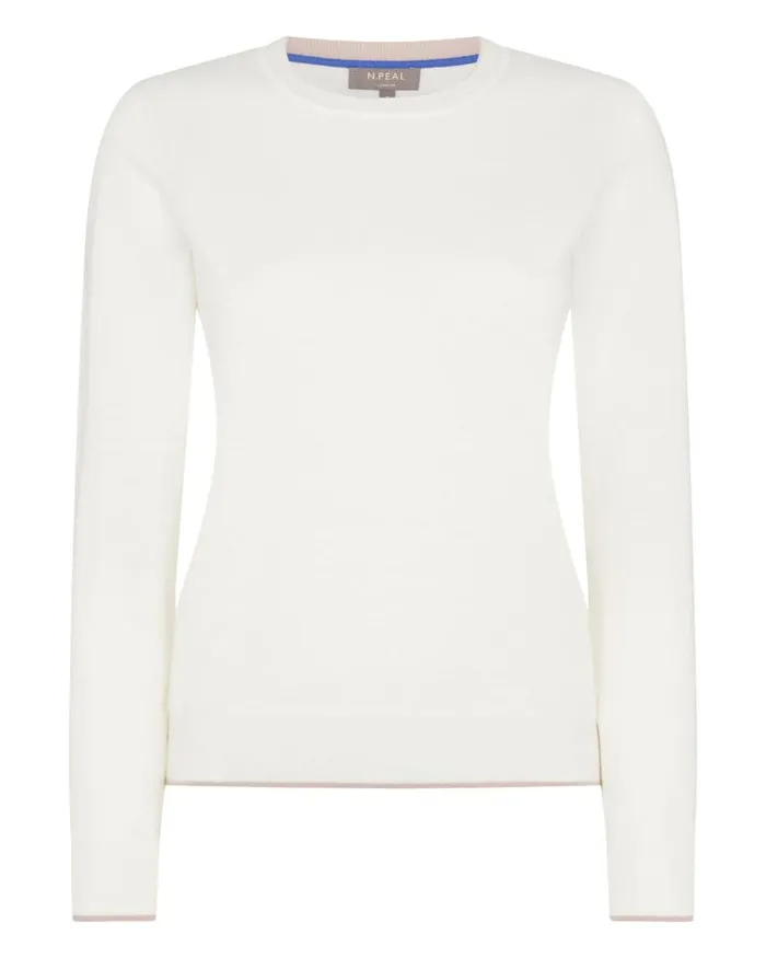 NPeal Jumpers Women Cotton Cashmere Jumper New Ivory White