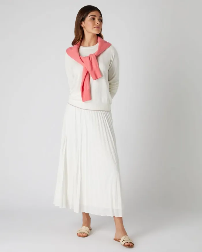 NPeal Jumpers Women Cotton Cashmere Jumper New Ivory White