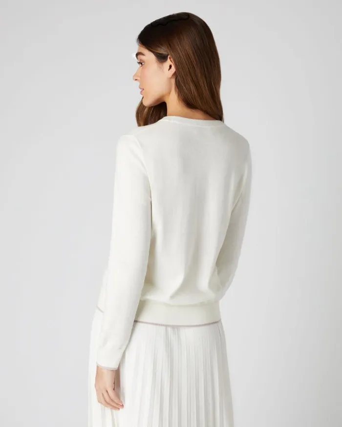 NPeal Jumpers Women Cotton Cashmere Jumper New Ivory White