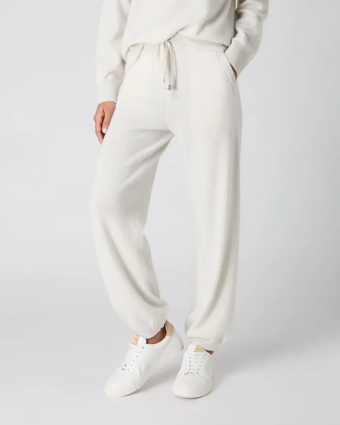 NPeal Leggings and Trousers Women Metal Trim Trouser Ivory White Sparkle