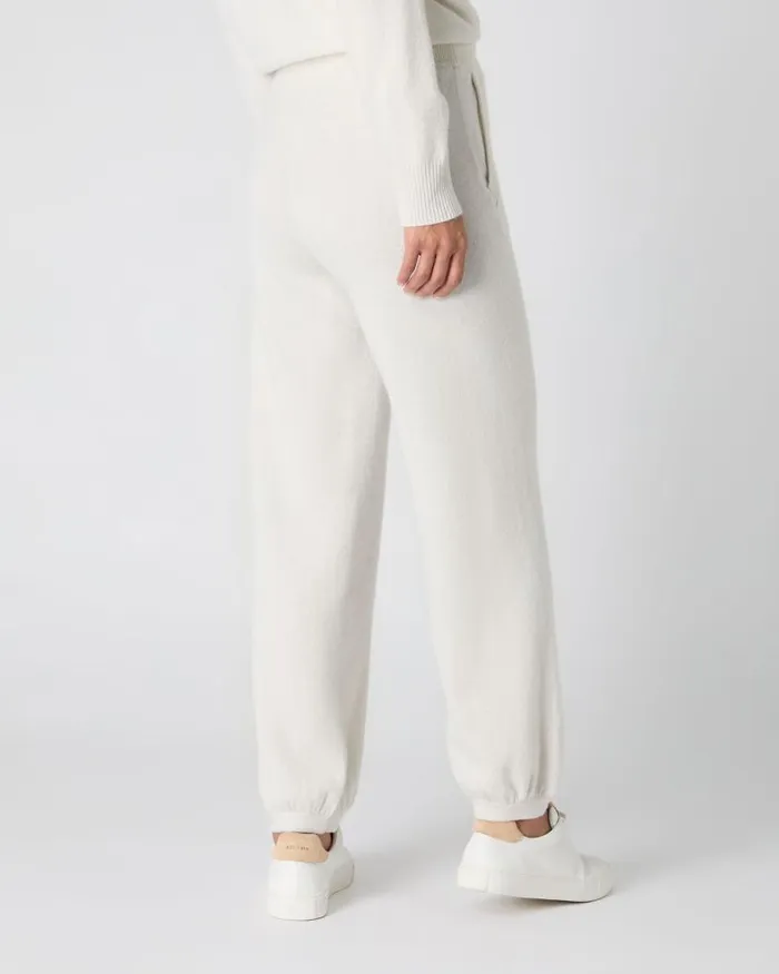 NPeal Leggings and Trousers Women Metal Trim Trouser Ivory White Sparkle