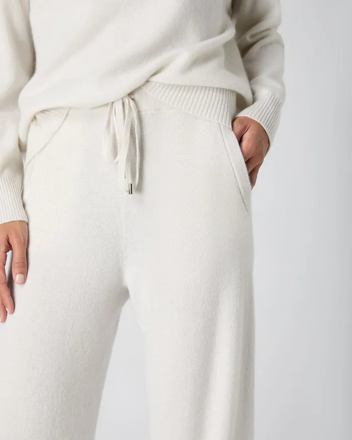 NPeal Leggings and Trousers Women Metal Trim Trouser Ivory White Sparkle