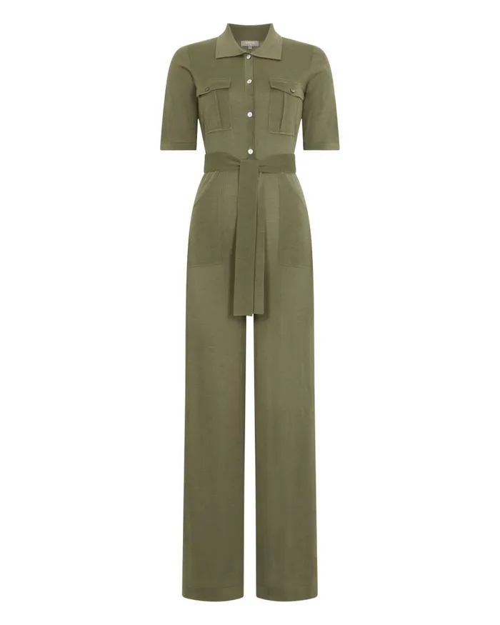 NPeal Leggings and Trousers Women Safari Jumpsuit Khaki Green