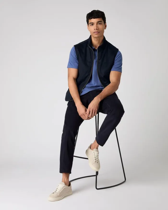 NPeal Polos and Tshirts Men Polo Cotton Cashmere TShirt Denim Blue