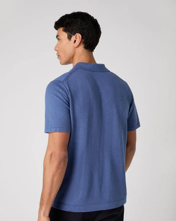 NPeal Polos and Tshirts Men Polo Cotton Cashmere TShirt Denim Blue